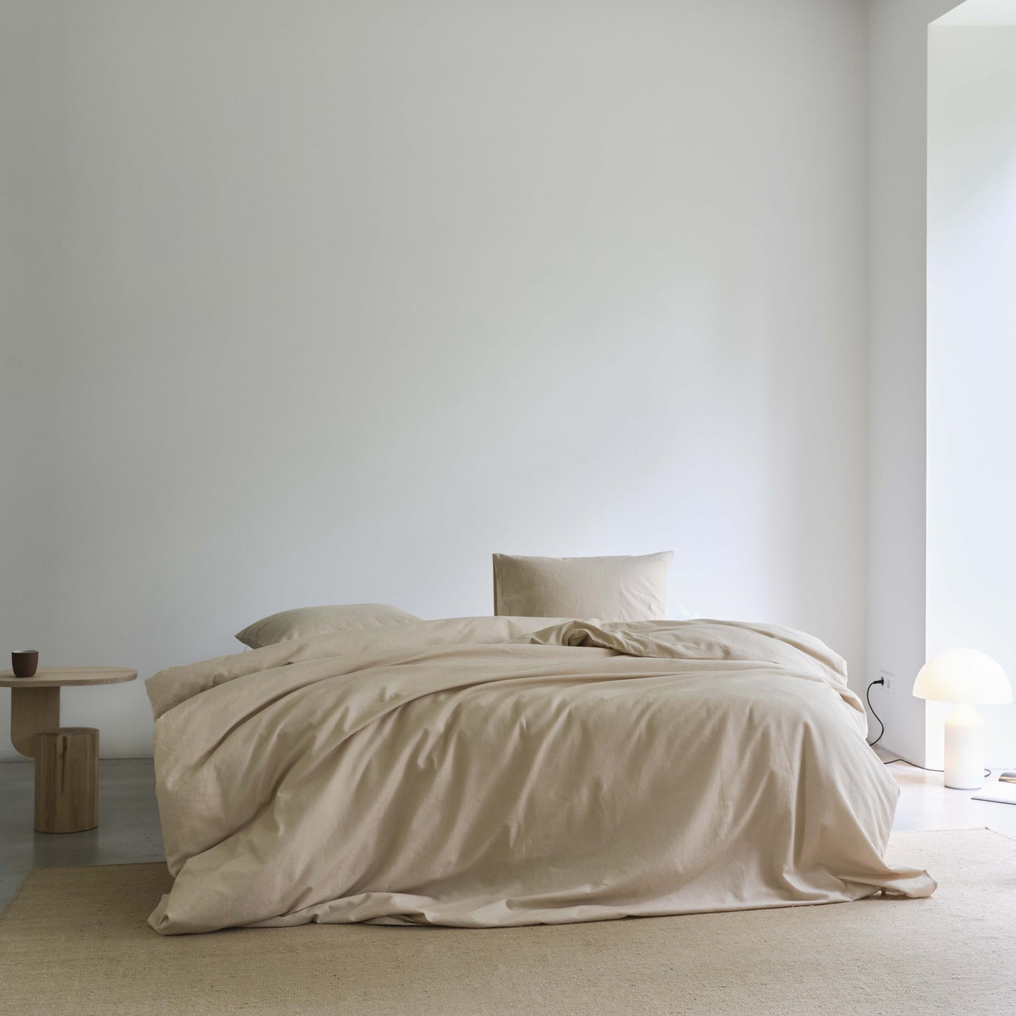 Morning duvet cover flannel light sand