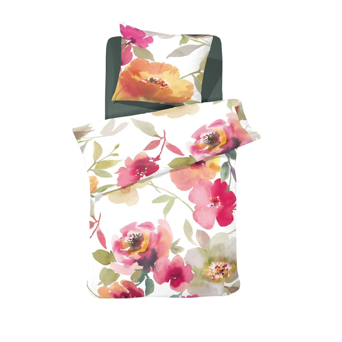 Flore duvet cover set cotton pink
