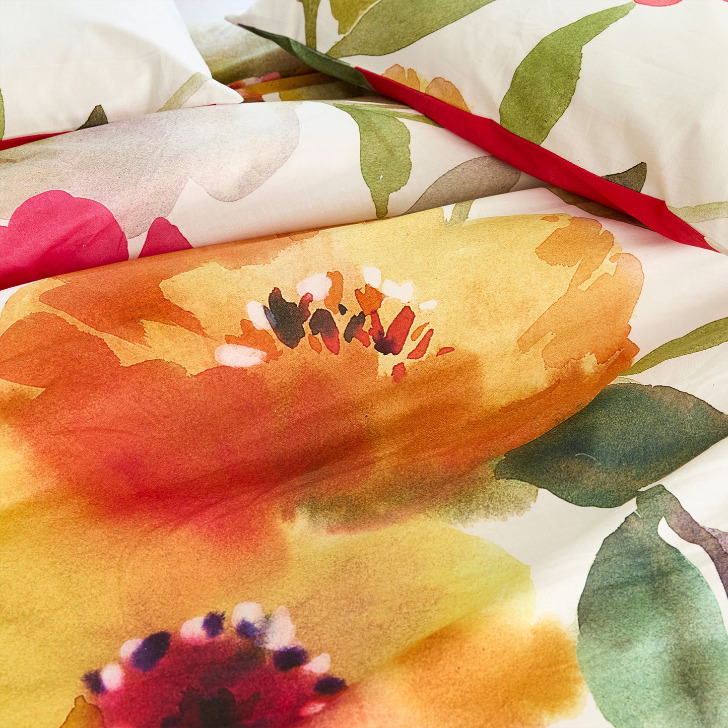 Flore duvet cover set cotton pink