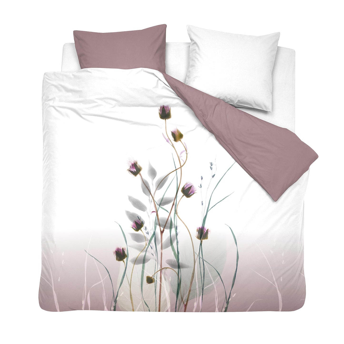 Meadow duvet cover set cotton satin purple