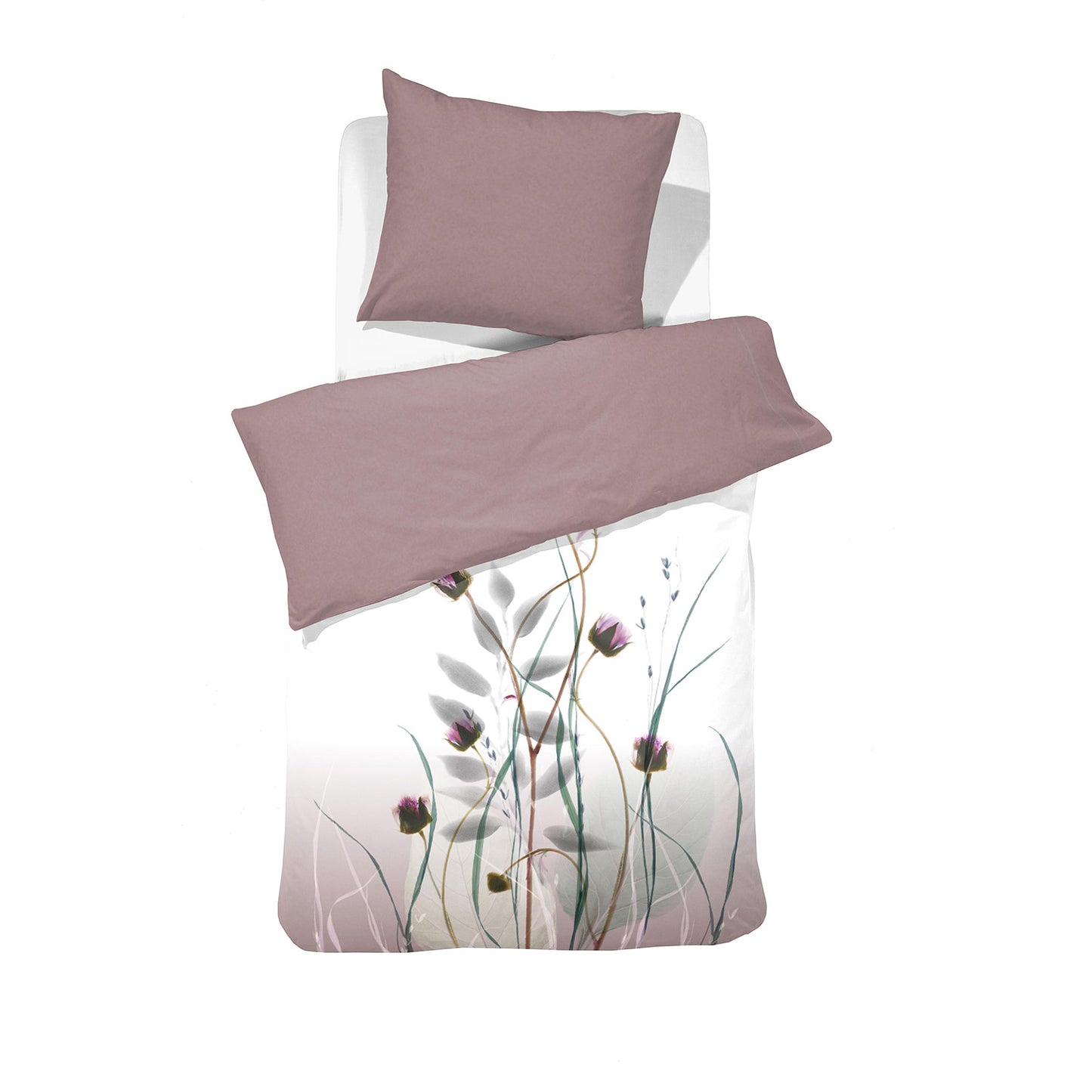 Meadow duvet cover set cotton satin purple
