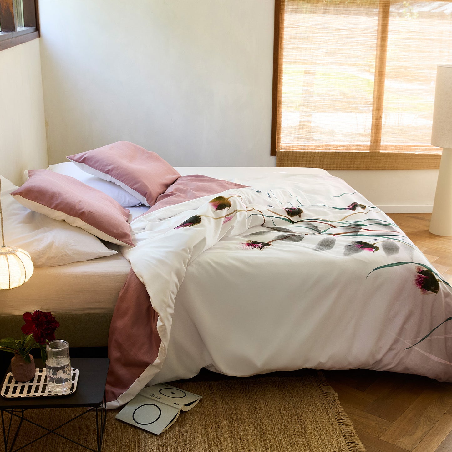 Meadow duvet cover set cotton satin purple