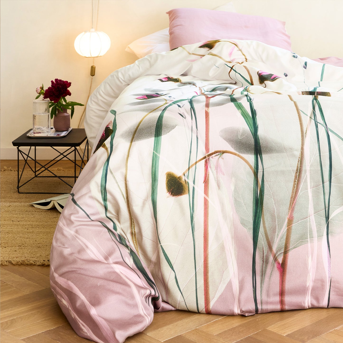 Meadow duvet cover set cotton satin purple