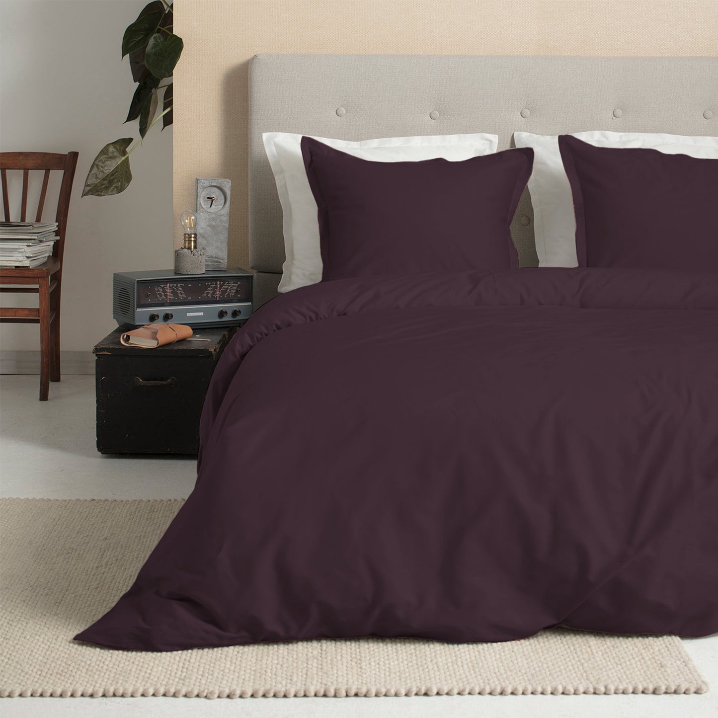 Sundays duvet cover cotton satin purple