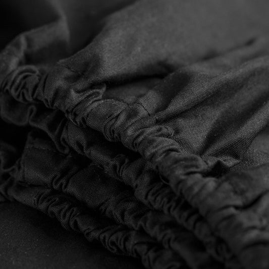 Weekend fitted sheet high corner cotton black