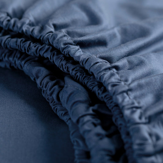 Spannbettlaken Baumwolle dunkelblau