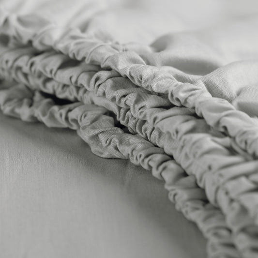 Weekend topper fitted sheet cotton light gray