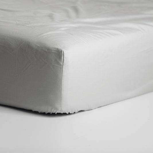 Weekend fitted sheet high corner cotton light gray