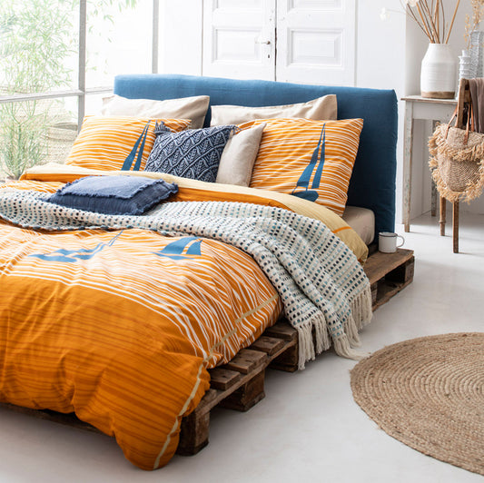 Boats dekbedovertrek katoen oranje