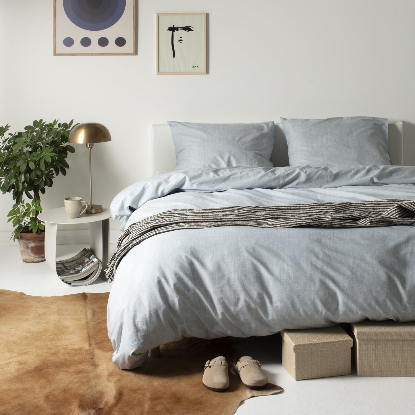 Lyn duvet cover cotton light gray