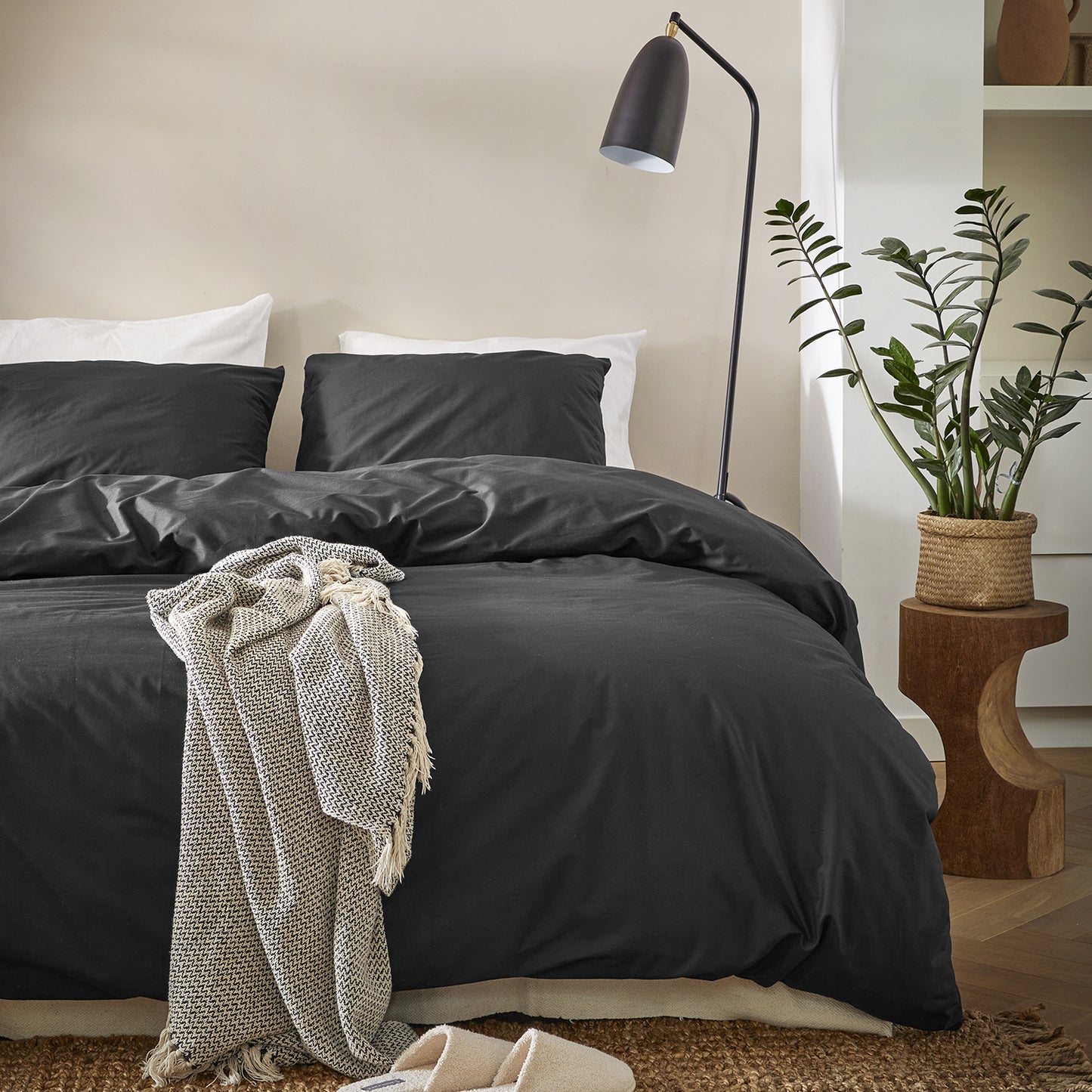 Weekend dekbedovertrek katoen zwart