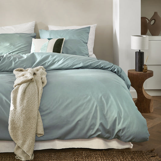 Weekend dekbedovertrek katoen mineraal groen