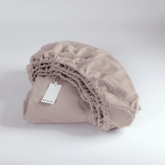 Hoeslaken flanel taupe