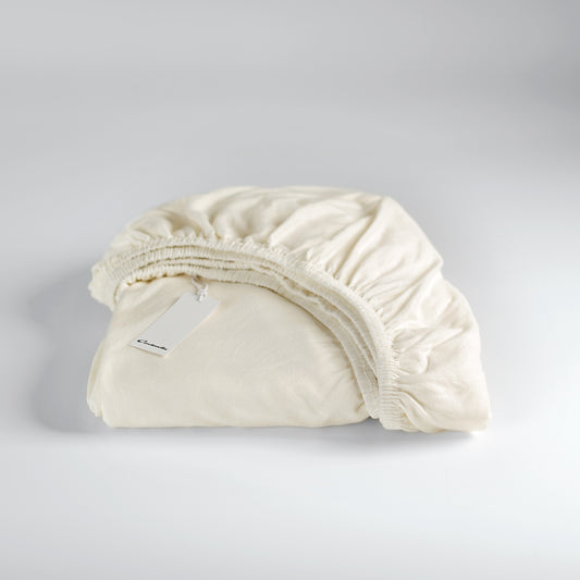 Fitted sheet jersey ivory