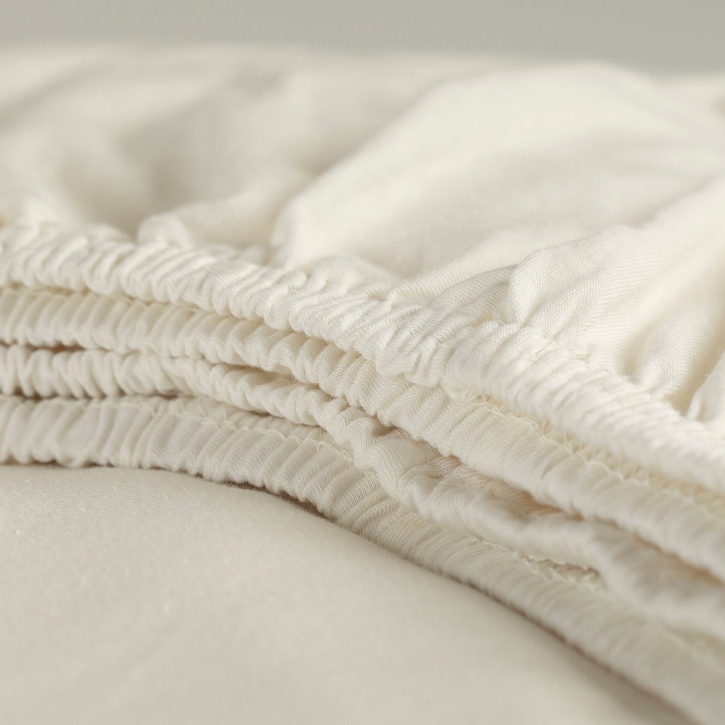 Fitted sheet jersey ivory