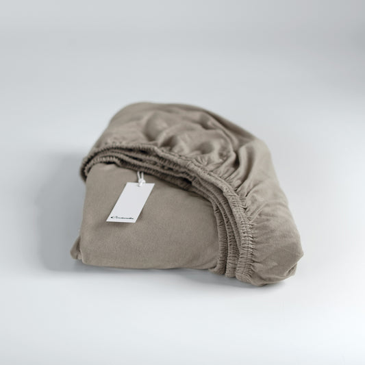 Fitted sheet jersey taupe