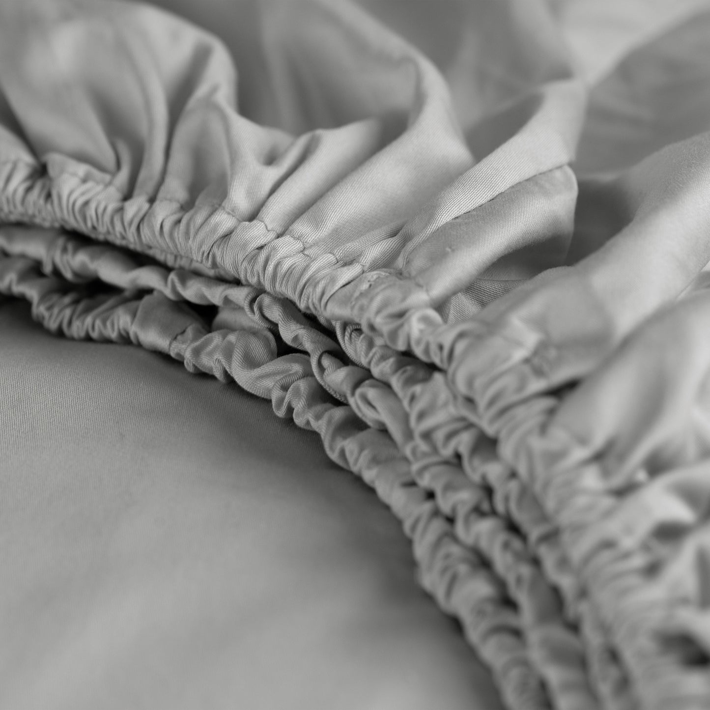 Sundays fitted sheet cotton satin light gray