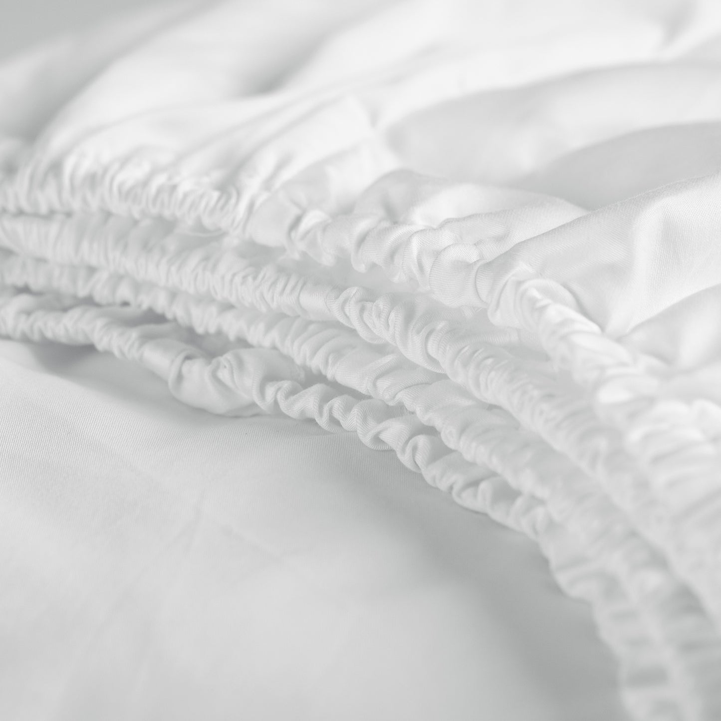 Sundays fitted sheet cotton satin white